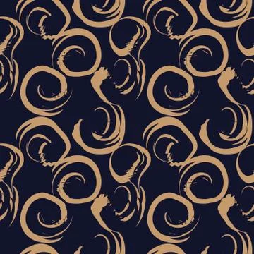 Brown Brush Strokes Seamless Pattern Background Stock Illustration