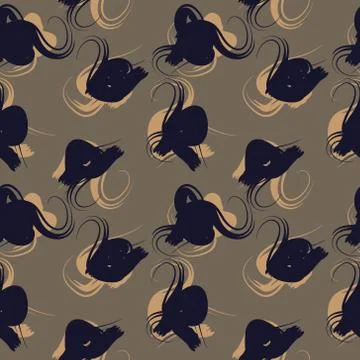 Brown Brush Strokes Seamless Pattern Background Stock Illustration