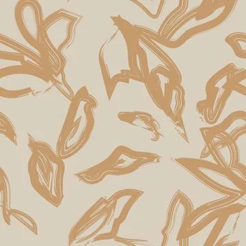 Brown Brushstroke Floral seamless pattern design 스톡 일러스트