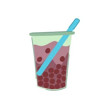 Brown bubble tea cartoon vector illustration 스톡 일러스트