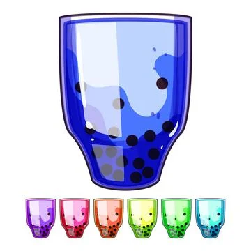Brown bubble tea cartoon vector graphic Stock Illustration