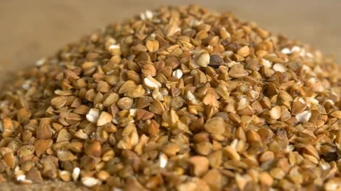 Brown buckwheat close-up. Stock Footage 103137898