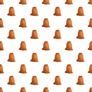 Brown burlap sacks seamless pattern on white 库存插图
