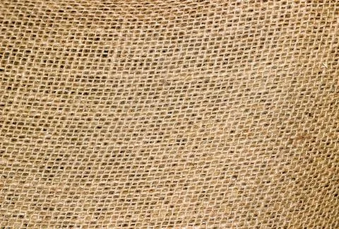 Brown burlap texture close up. Backgrounds, patterns. Stock Photos