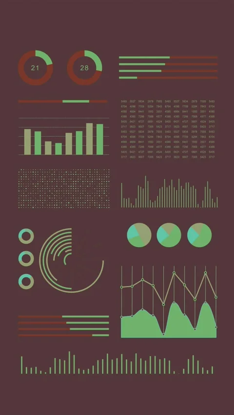 Brown Business Analytics Dashboard Animation – Vertical Infographic Stock Footage 333111801