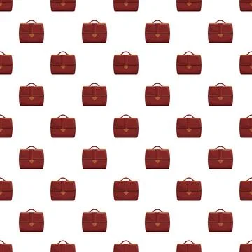 Brown business briefcase repeating pattern on white background Stock Illustration