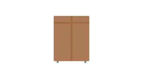 A brown cabinet equipped with wheels, allowing for easy movement and access.. Stock Footage 332984044