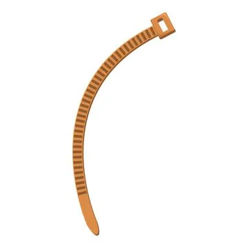 Brown cable tie with locking head is tightening something Stock Illustration