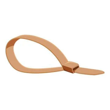 Brown cable tie for wire management and organization Illustrazione stock