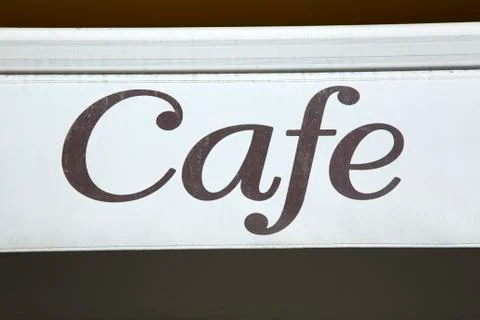 Brown Cafe Sign Stock Photos