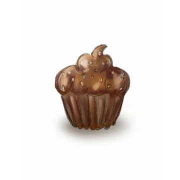 Brown cake Stock Illustration