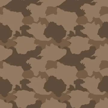 Brown Camouflage Abstract Seamless Pattern Background Stock Illustration