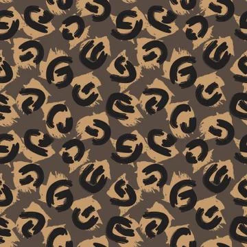 Brown Camouflage Abstract Seamless Pattern Background Stock Illustration