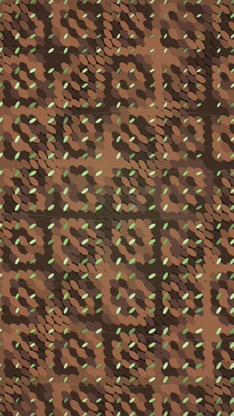 Brown Camouflage Pattern Abstract Background - Repeating Geometric Shapes Stock Footage 347698996
