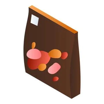 Brown candy package icon, isometric style Stock Illustration