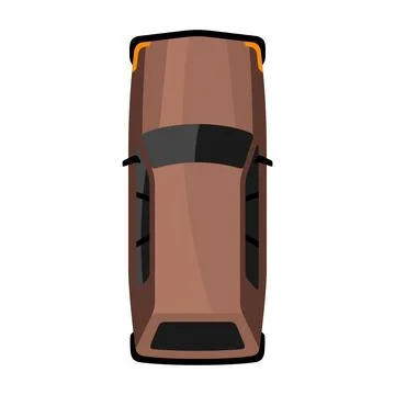 Brown car top view vector illustration Stock Illustration