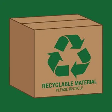 Brown Cardboard Box with Recyclable Text Иллюстрация
