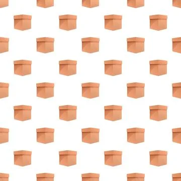 Brown cardboard boxes seamless pattern for packaging and delivery イラスト素材