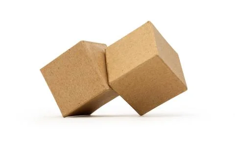 Brown Cardboard Cubes Stock Photos