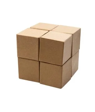 Brown Cardboard Cubes Stock Photos