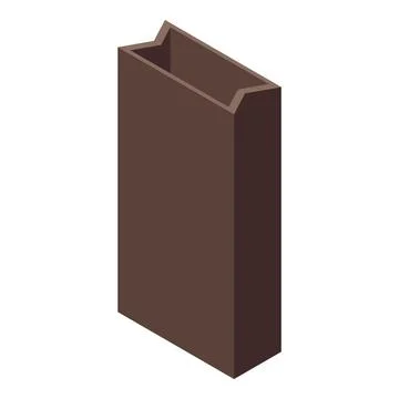 Brown cardboard packaging box opened flap isometric view Illustrazione stock