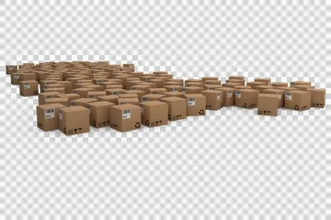 Brown cardboard parcel boxes Illustrazione stock