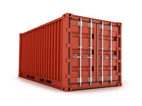 Brown cargo Container on white background (done in 3d) Stock-Illustration