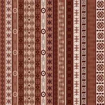Brown carpet with african elements Stock Illustration