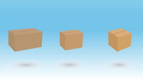 Brown carton boxes to deliver package for business Stock Footage 286979402