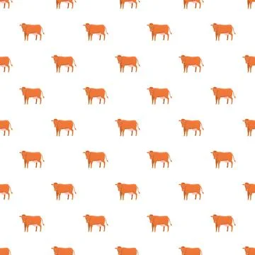 Brown cartoon cow seamless pattern background Stock Illustration