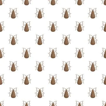 Brown cartoon insect pattern forming seamless background Stock Illustration