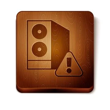 Brown Case of computer with exclamation mark icon isolated on white background 库存插图