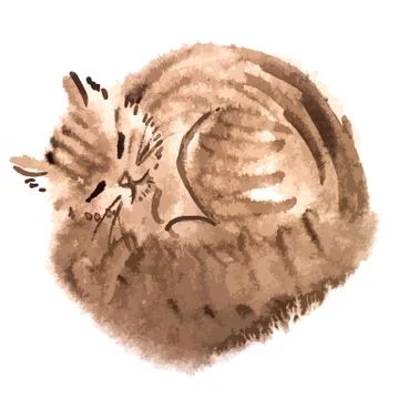 Brown cat Stock Illustration