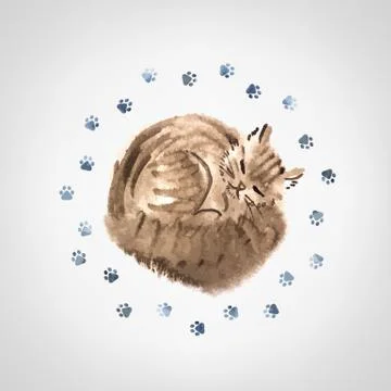 Brown cat Illustrazione stock