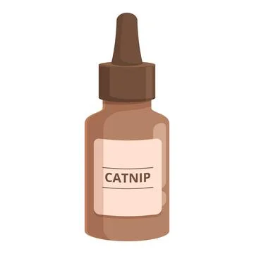 Brown catnip extract in dropper bottle for stimulating cats Stock Illustration