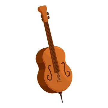 Brown cello standing on white background Stock Illustration