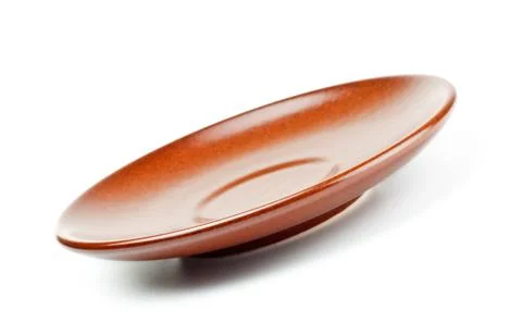Brown ceramic saucer Stock Photos