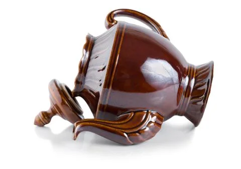 Brown ceramic teapot Foto stock