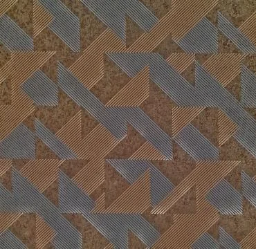 Brown ceramic tile with geomeric pattern for wall and floor decoration. Concrete Stock Illustration