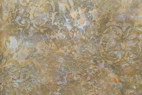 Brown ceramic tiles with patterns. Space for text Stock Photos