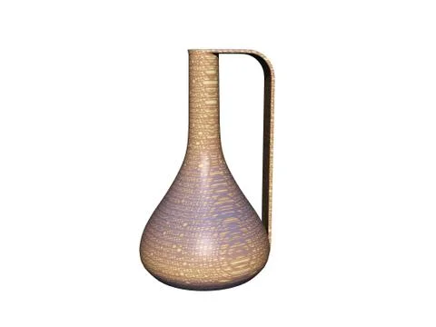 Brown ceramic vase with handle Illustration