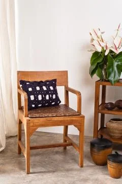 Brown chair in interior setting Stock Photos