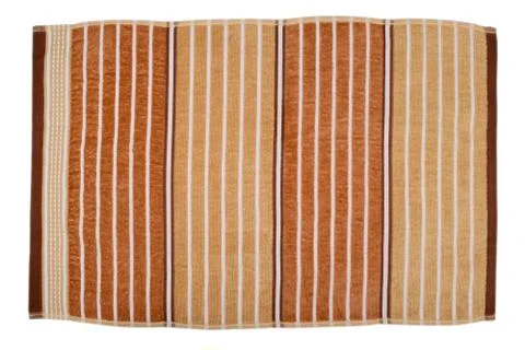 Brown check pattern towel isolated on white background, face towel Stock Photos