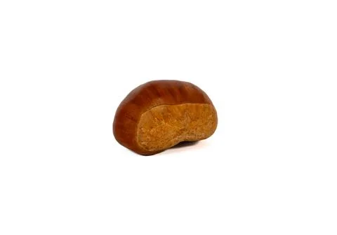 Brown chestnut isolated on white background Stock Photos