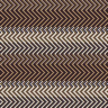 Brown Chevron Textured Knitting Grid seamless pattern design Stock Illustration