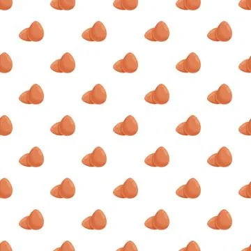 Brown chicken egg seamless pattern repeating background Stock Illustration