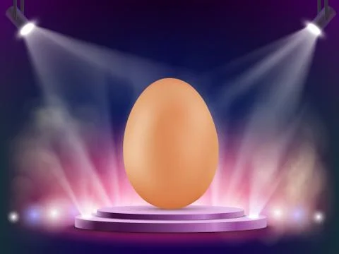 Brown chicken egg on stage. Easter background with spotlights. Stock-Illustration