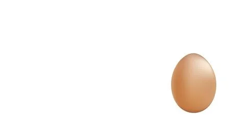 Brown chicken egg on white background. Copy space. Stock Photos