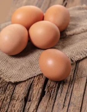 Brown chicken eggs close-up Stock Photos