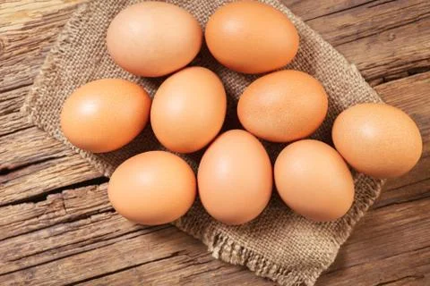 Brown chicken eggs close-up Stock Photos